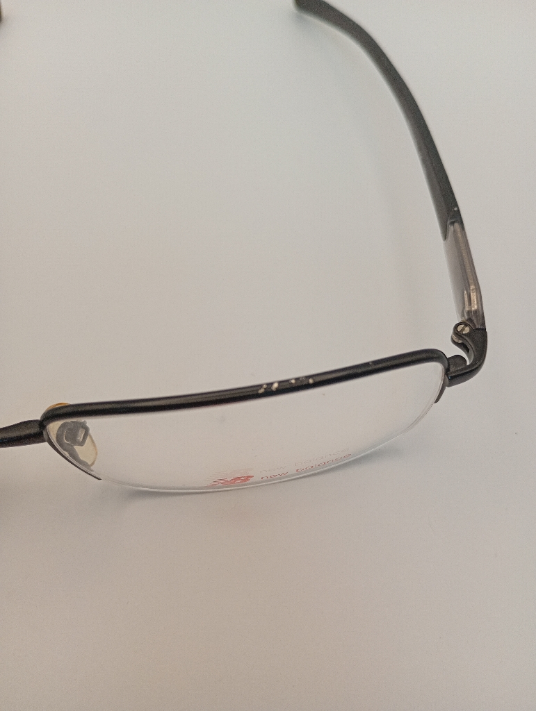 New Balance NB004/M C01 Eyewear Eyeglasses/Prescription Clear Semi-Rimless Rectangle Men Standard Barrel Hinge Black Metal - Image 2