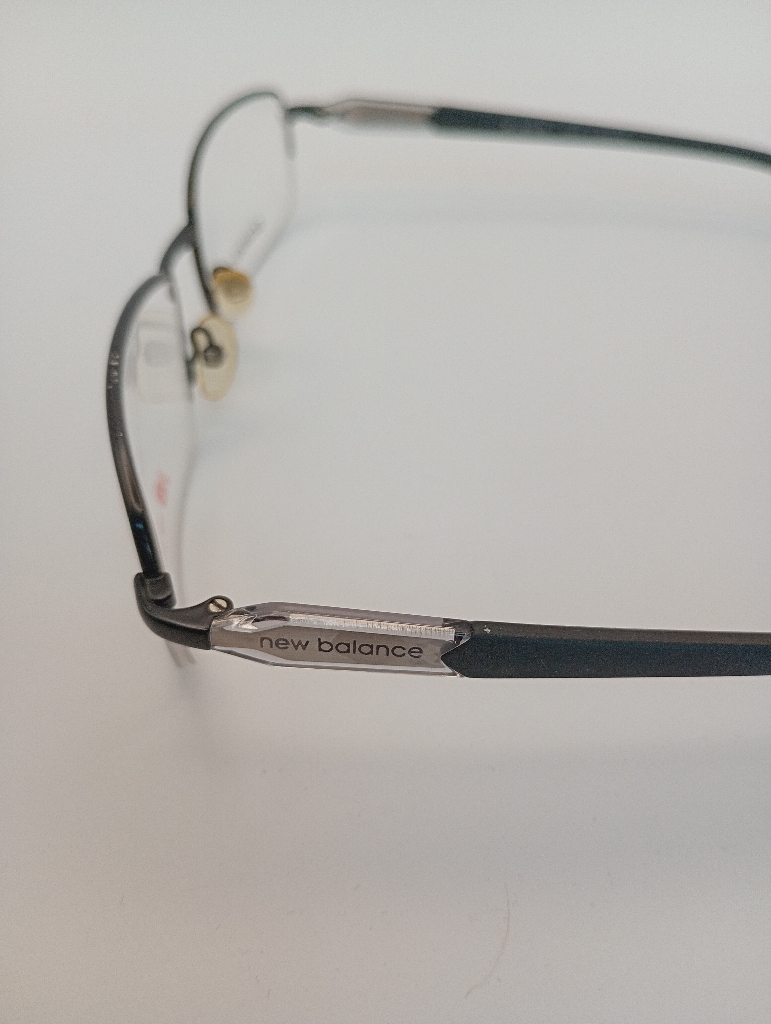New Balance NB004/M C01 Eyewear Eyeglasses/Prescription Clear Semi-Rimless Rectangle Men Standard Barrel Hinge Black Metal - Image 3