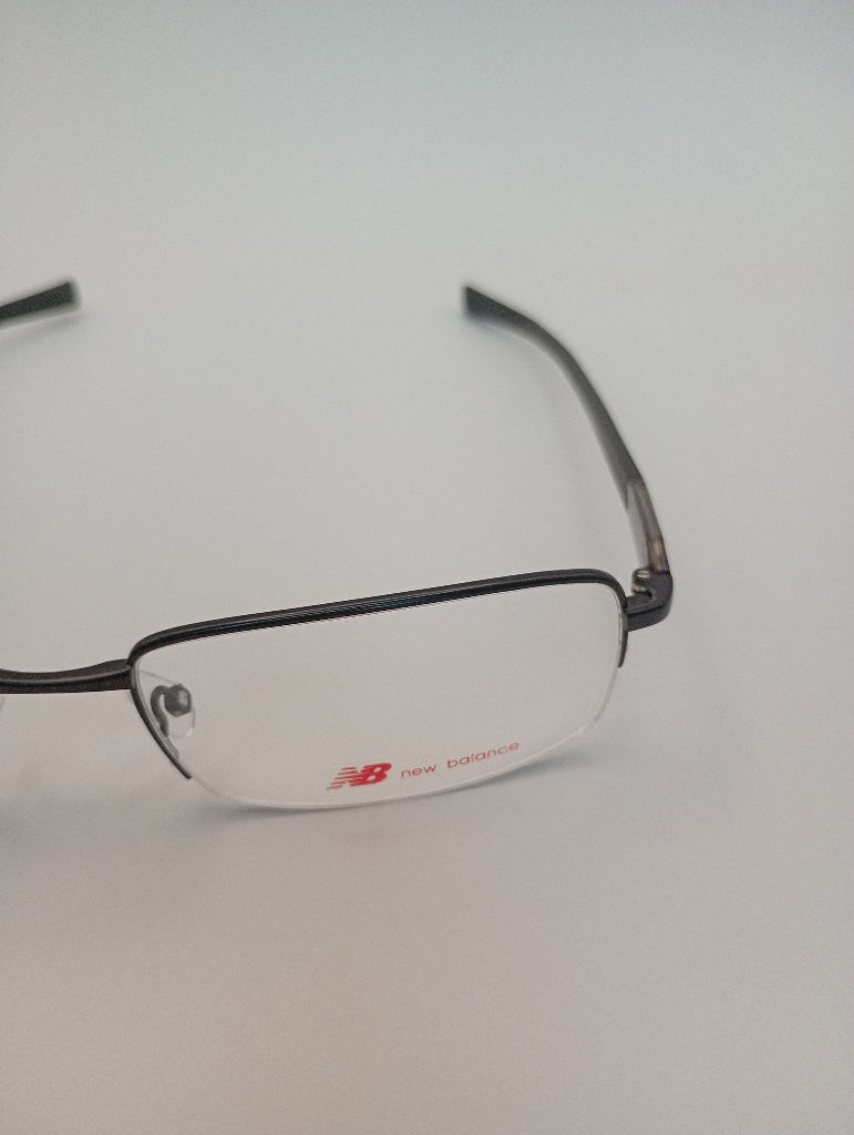 New Balance DM/LAMY/NB0004/M C01 Eyewear Eyeglasses/Prescription Clear Semi-Rimless Rectangle Unisex Standard Barrel Hinge Black Metal - Image 3