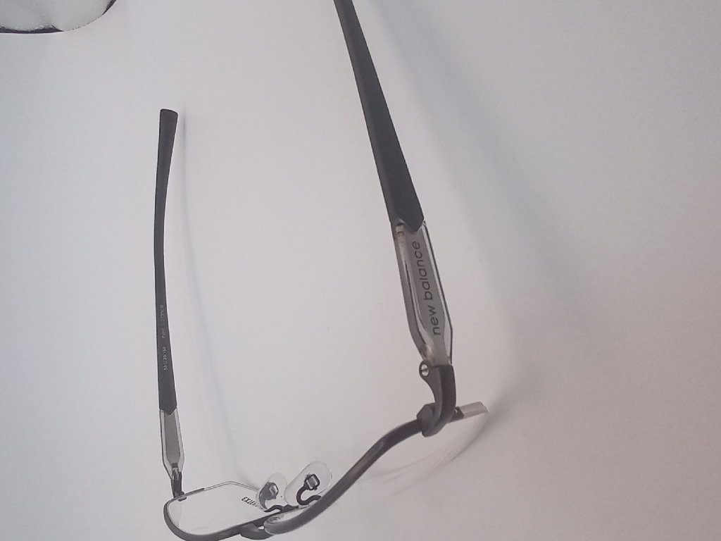 New Balance DM/LAMY/NB0004/M C01 Eyewear Eyeglasses/Prescription Clear Semi-Rimless Rectangle Unisex Standard Barrel Hinge Black Metal - Image 4