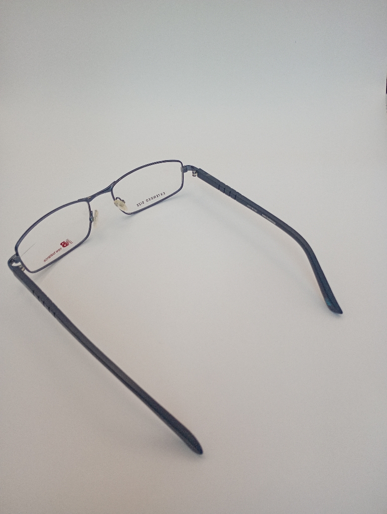 New Balance NB8006/M Eyewear Eyeglasses/Prescription Clear Full-Rim Rectangle Men Standard Barrel Hinge Blue Metal, Plastic - Image 6