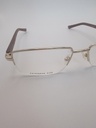 New Balance NB8005/M C01 Eyewear Eyeglasses/Prescription Clear Semi-Rimless Rectangle Men Standard Barrel Hinge Gold Metal, Plastic - Image 2