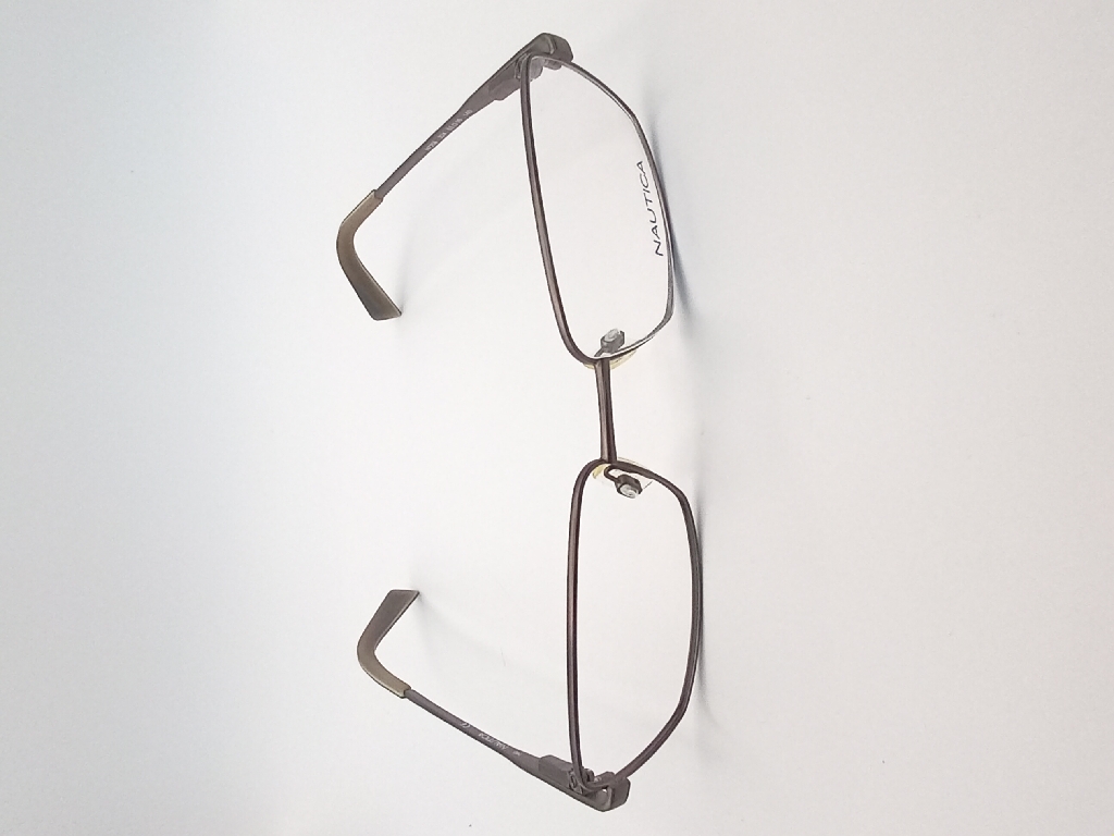 Nautica 7258 Eyewear Eyeglasses/Prescription Clear Full-Rim Rectangle Men Standard Barrel Hinge Green Metal - Image 2