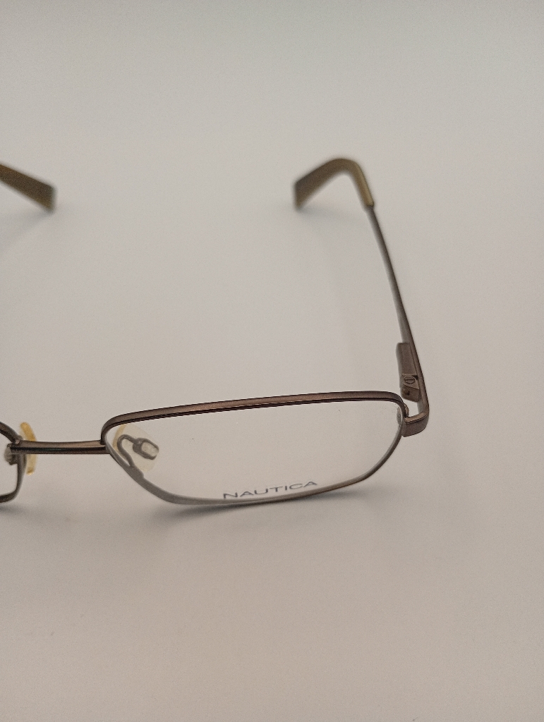 Nautica 7258 Eyewear Eyeglasses/Prescription Clear Full-Rim Rectangle Men Standard Barrel Hinge Green Metal - Image 3