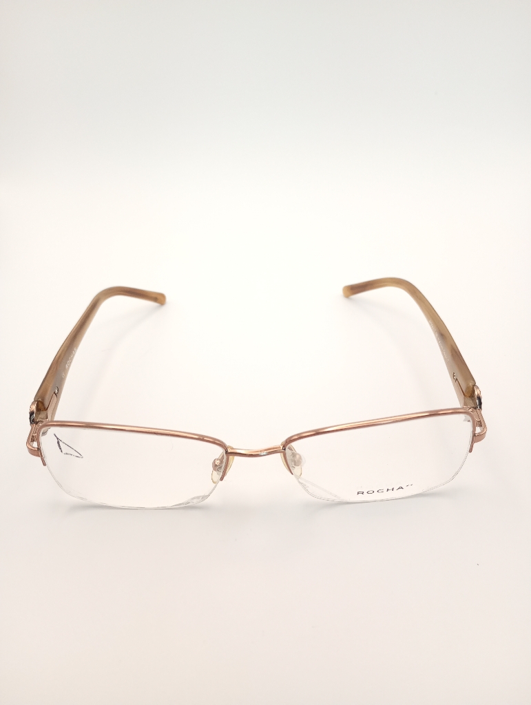 John Rocha R09117/G Eyewear Eyeglasses/Prescription Clear Semi-Rimless Rectangle Women Standard Barrel Hinge Gold Metal - Image 2