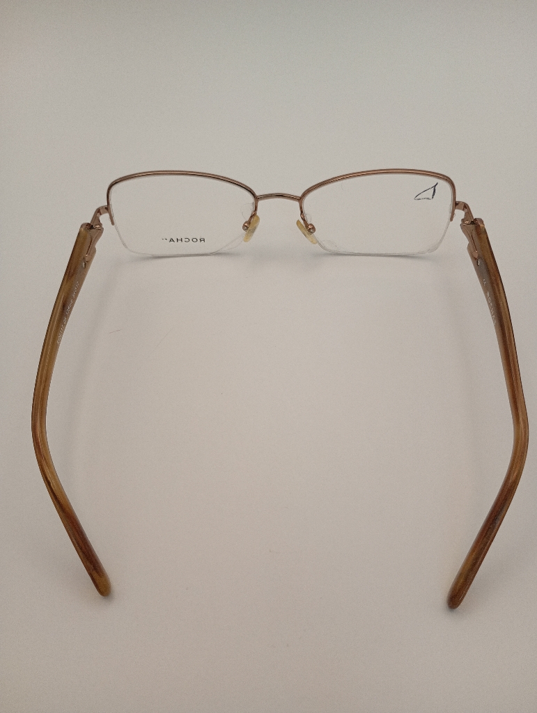 John Rocha R09117/G Eyewear Eyeglasses/Prescription Clear Semi-Rimless Rectangle Women Standard Barrel Hinge Gold Metal - Image 5