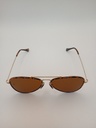 Lux-Lenses SG17SUPB2009BRNGLD Sunglasses Unisex Brown Aviator Brown Plastic, Metal - Image 1