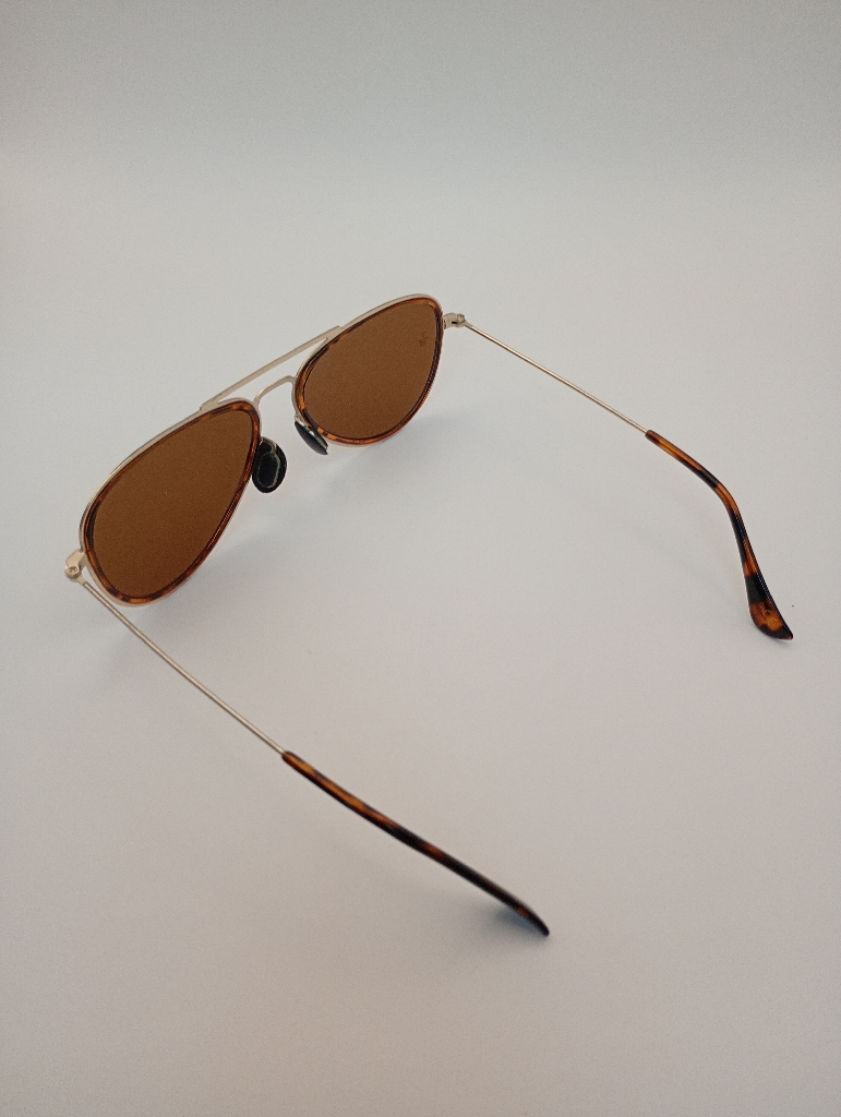 Lux-Lenses SG17SUPB2009BRNGLD Sunglasses Unisex Brown Aviator Brown Plastic, Metal - Image 2