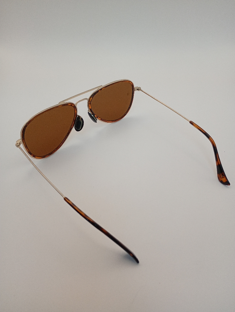 Lux-Lenses SG17SUPB2009BRNGLD Sunglasses Unisex Brown Aviator Brown Plastic, Metal - Image 4