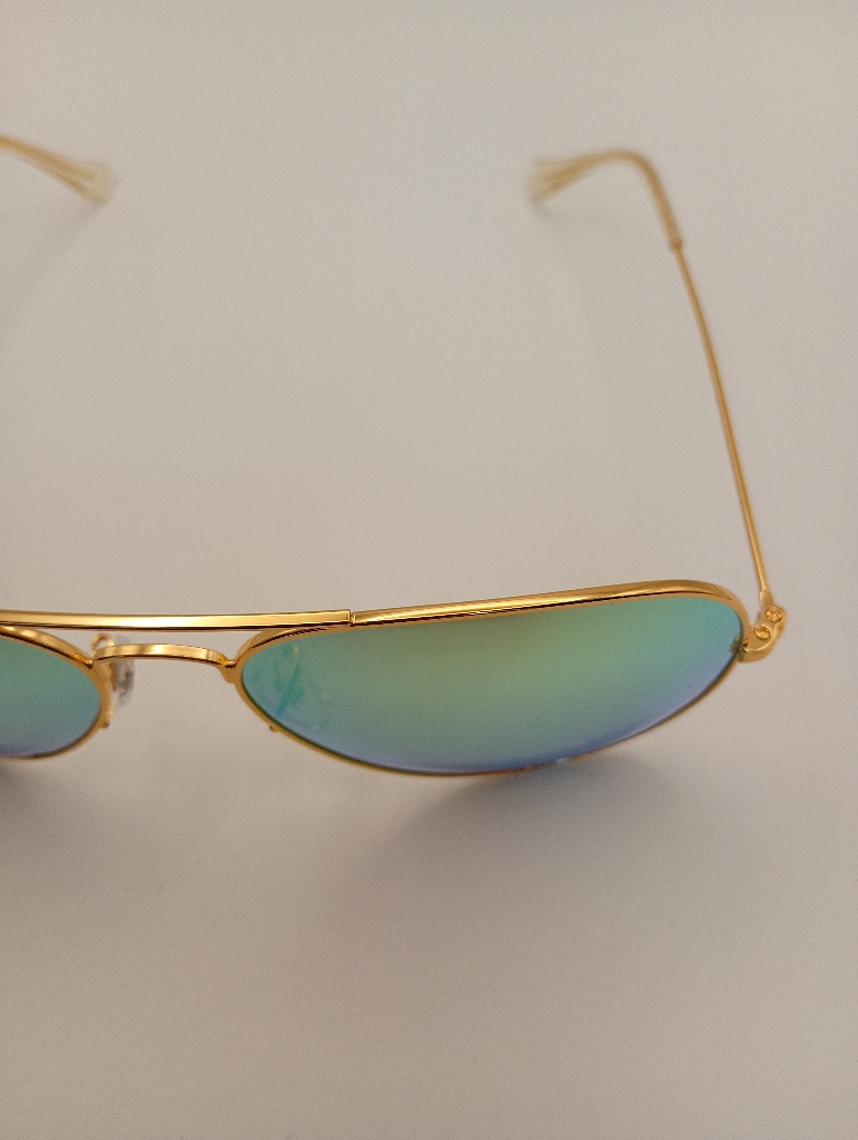 LUX-LENSED LTD 3025PCHGLD Sunglasses Unisex Mirrored Green Aviator Gold Metal - Image 2