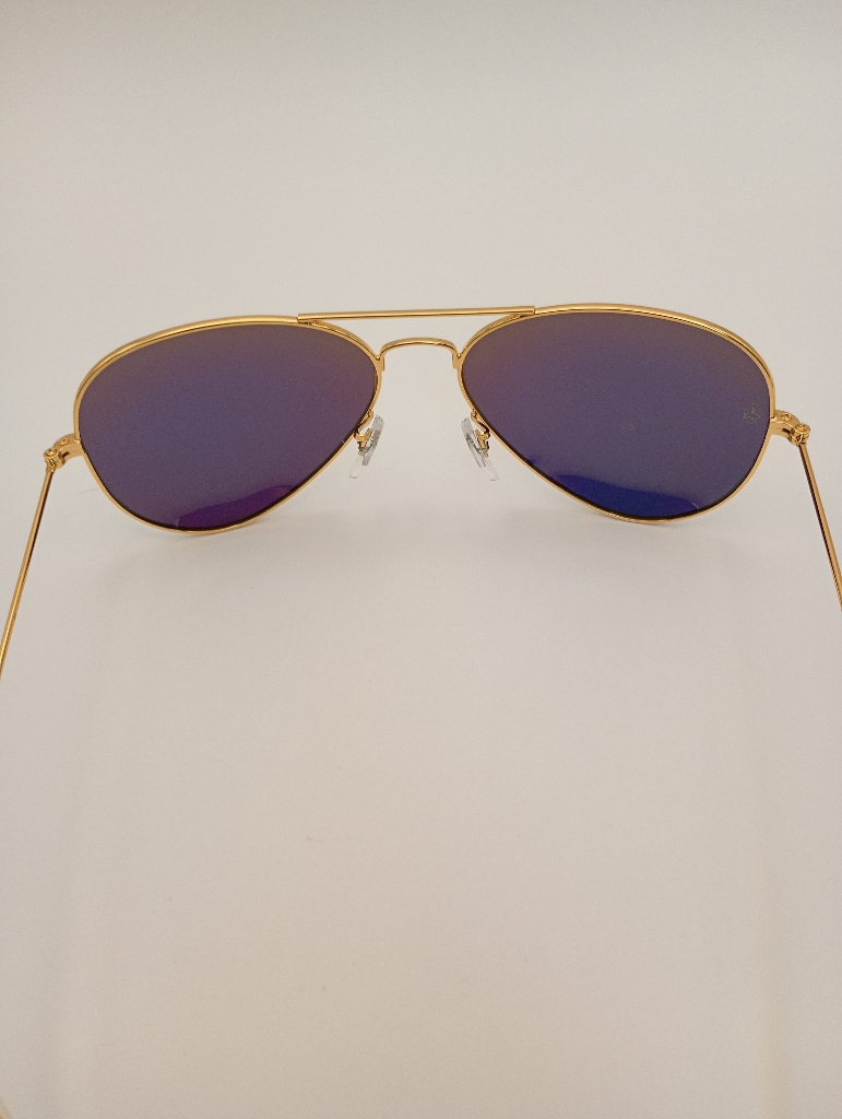 LUX-LENSED LTD 3025PCHGLD Sunglasses Unisex Mirrored Green Aviator Gold Metal - Image 5