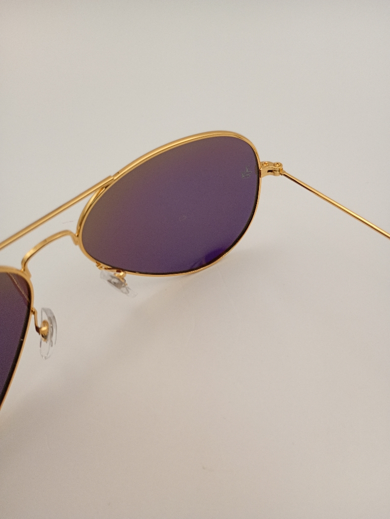 LUX-LENSED LTD 3025PCHGLD Sunglasses Unisex Mirrored Green Aviator Gold Metal - Image 6