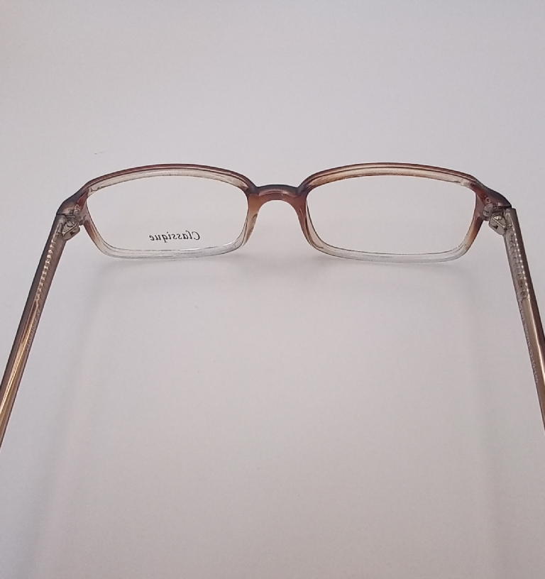 Classique CLASS601/P Eyewear Eyeglasses/Prescription Clear Full-Rim Rectangle Unisex Standard Barrel Hinge Brown Plastic - Image 5