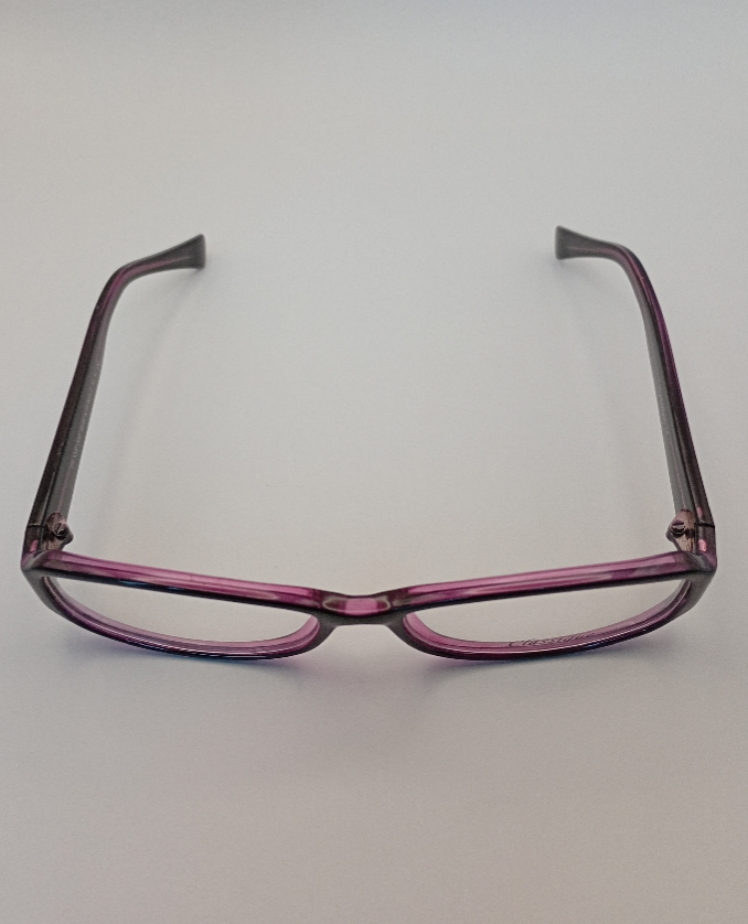 Classique CLASS502 Eyewear Eyeglasses/Prescription Clear Full-Rim Rectangle Women Standard Barrel Hinge Black Purple Plastic - Image 1