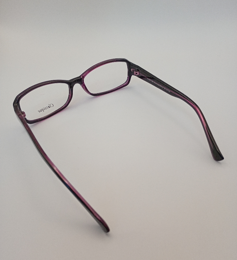 Classique CLASS502 Eyewear Eyeglasses/Prescription Clear Full-Rim Rectangle Women Standard Barrel Hinge Black Purple Plastic - Image 3