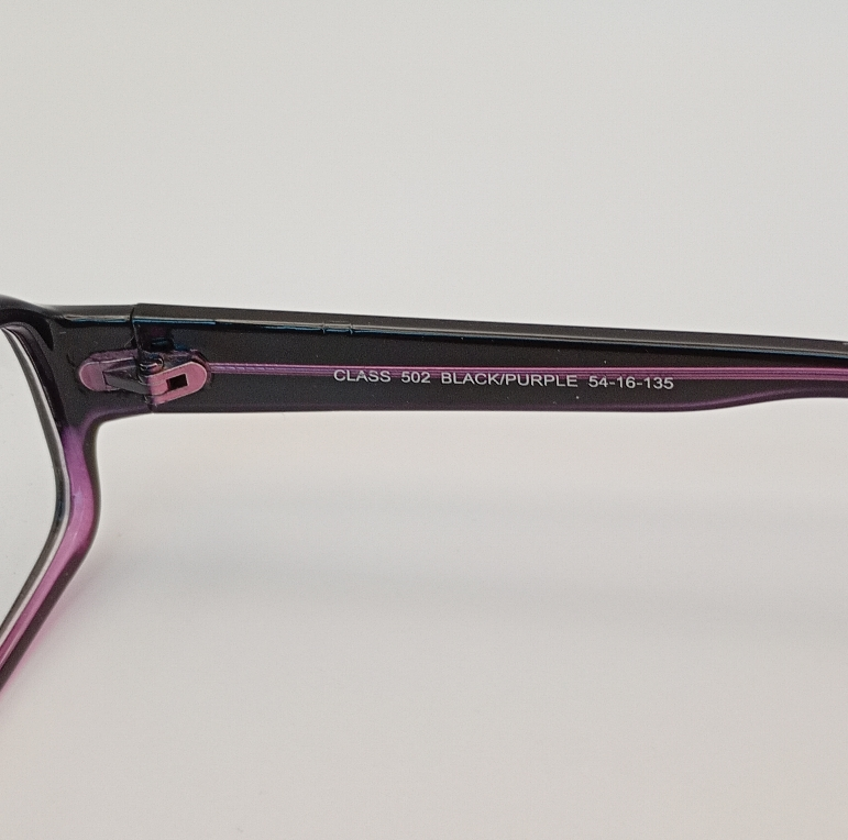 Classique CLASS502 Eyewear Eyeglasses/Prescription Clear Full-Rim Rectangle Women Standard Barrel Hinge Black Purple Plastic - Image 4