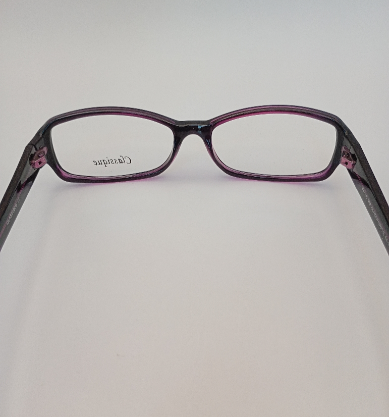 Classique CLASS502 Eyewear Eyeglasses/Prescription Clear Full-Rim Rectangle Women Standard Barrel Hinge Black Purple Plastic - Image 6
