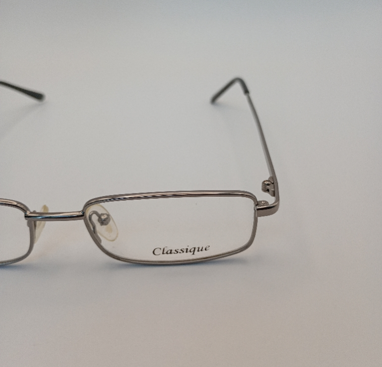 Classique CLASS509/M Eyewear Eyeglasses/Prescription Clear Full-Rim Rectangle Men Standard Barrel Hinge Silver Metal - Image 2