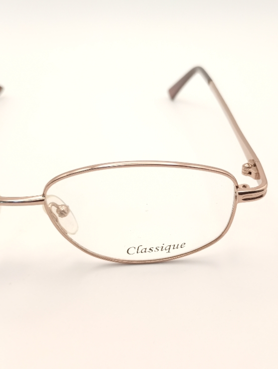 Classique CLASS506 Eyewear Eyeglasses/Prescription Clear Full-Rim Rectangle Unisex Standard Barrel Hinge Brown Metal - Image 2
