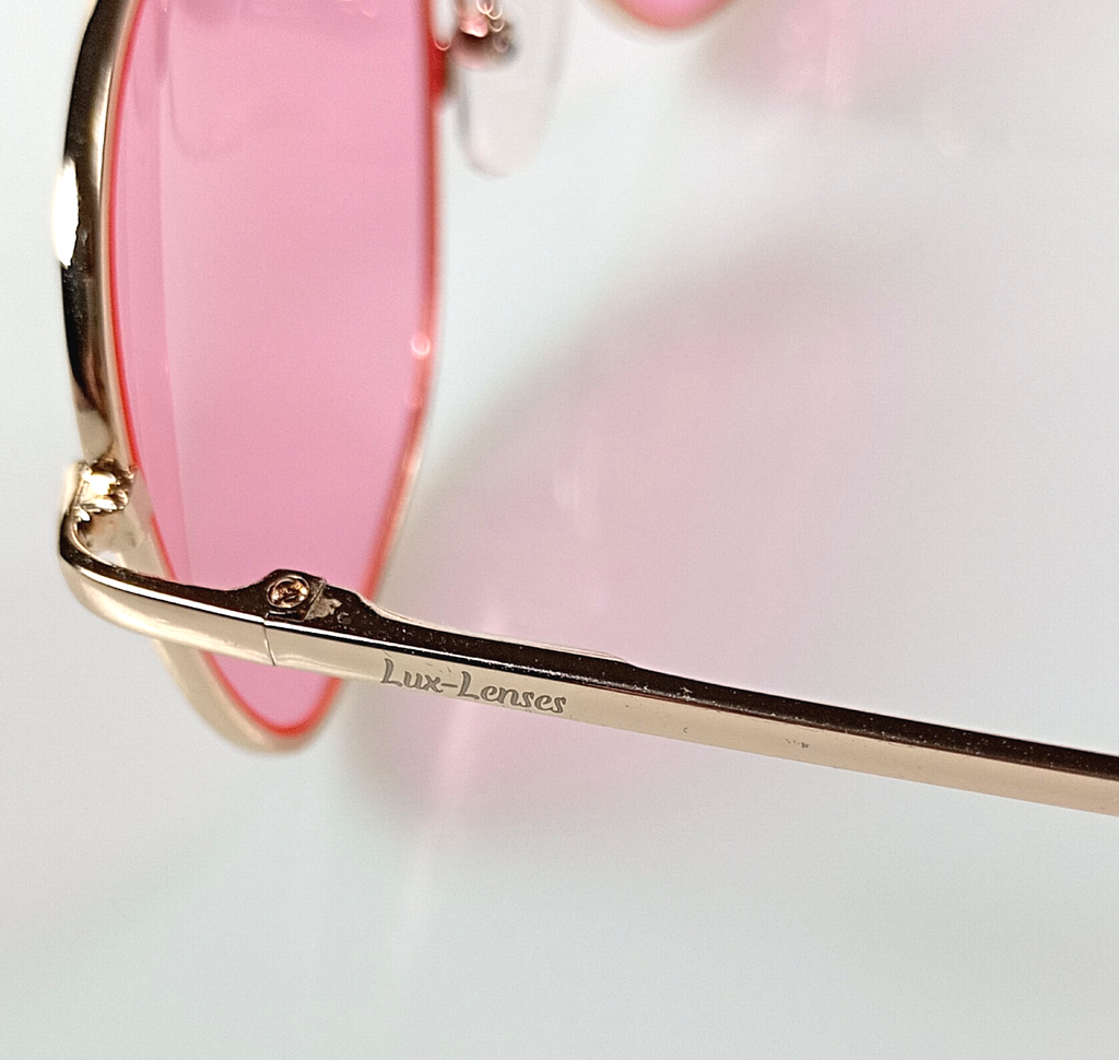 Lux Lenses SG18SUPA3013PNKGOLD Sunglasses Unisex Pink Cat-eye Gold Metal - Image 6