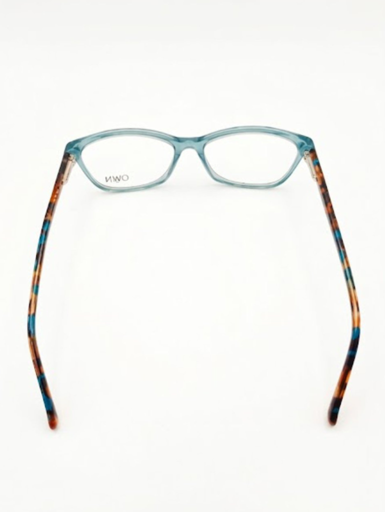 Own Eyeglasses Frame Cat-eye Full-Rim Blue Women Acetate - Image 5