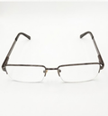 Brooksfield Eyeglasses Frame Rectangle Semi-Rimless Gray Men Metal - Image 1