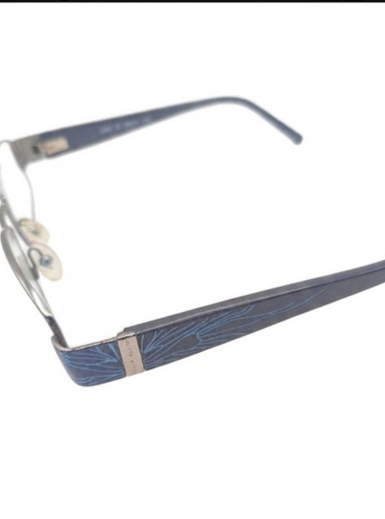 Rochas Eyeglasses Frame Rectangle Full-Rim Silver Men Metal - Image 6