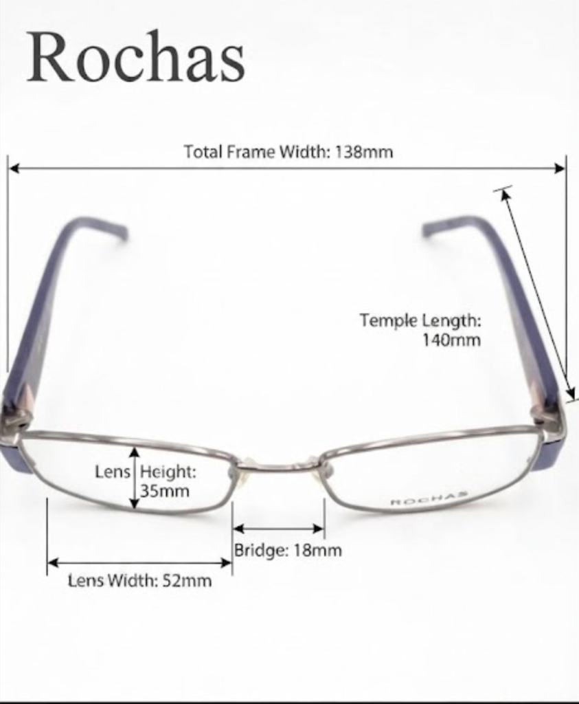 Rochas Eyeglasses Frame Rectangle Full-Rim Silver Men Metal - Image 3