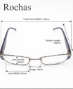 Rochas Eyeglasses Frame Rectangle Full-Rim Silver Men Metal - Image 3