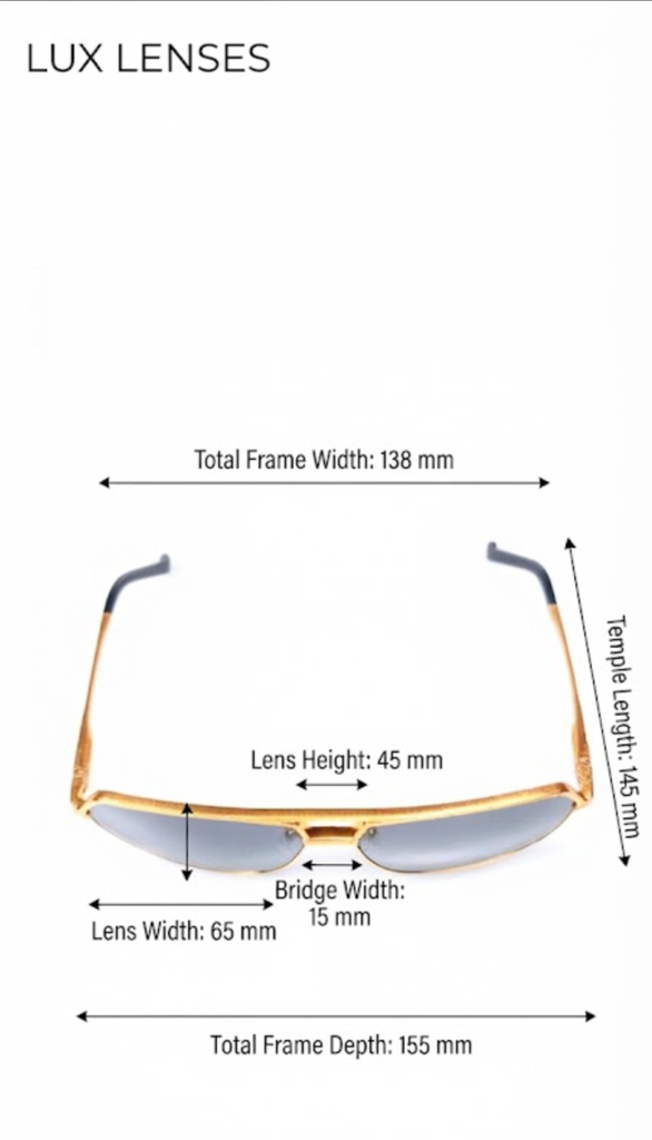 Lux Lenses Sunglasses Aviator UV400 Mirrored Gold Black Unisex - Image 3