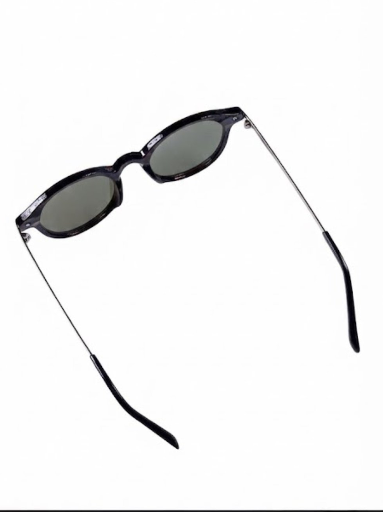 Lux Lenses Sunglasses Oval UV400 Mirrored Black Blue Unisex - Image 6