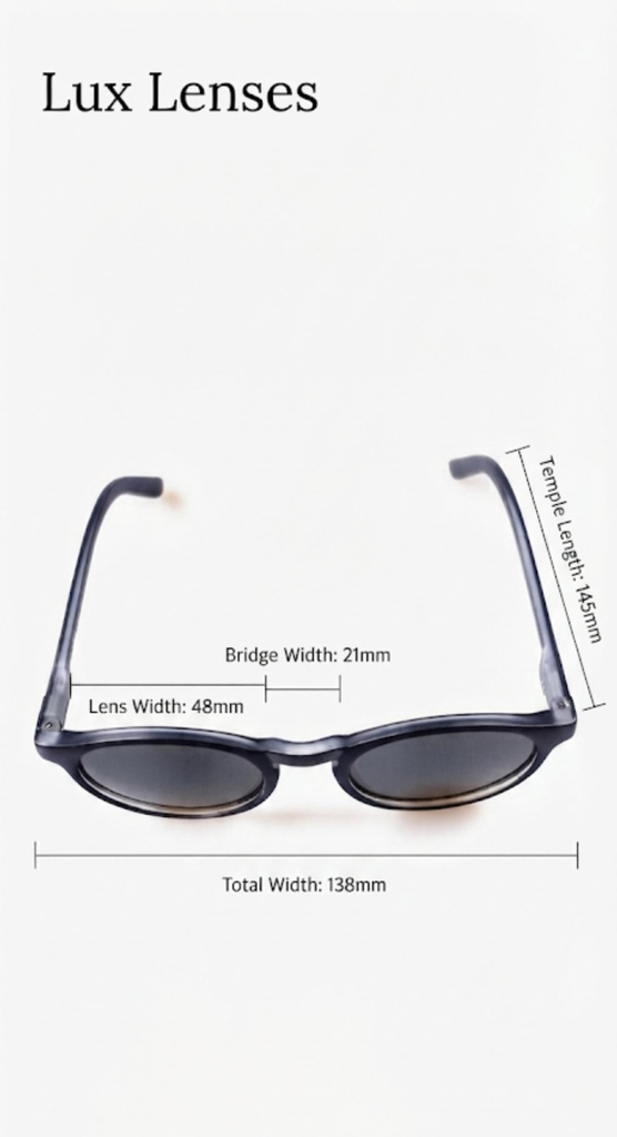 Lux Lenses Sunglasses Oval UV400 Black Unisex - Image 2