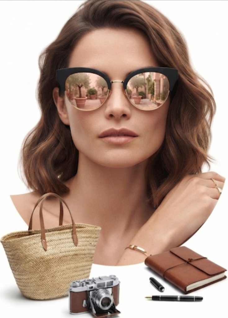 Lux Lenses Sunglasses Cat-eye UV400 Mirrored Black Brown Unisex - Image 2