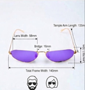 Lux Lenses Sunglasses Aviator UV400 Mirrored Gold Purple Unisex - Image 3