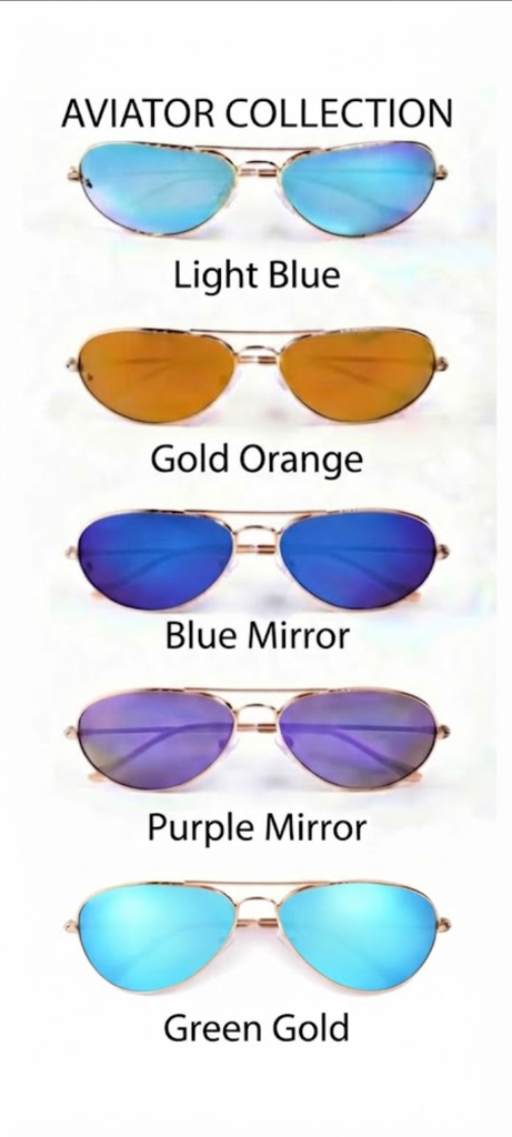 Lux Lenses Sunglasses Aviator UV400 Mirrored Gold Blue Unisex 135mm - Image 6