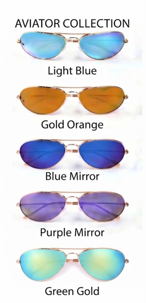 Lux Lenses Sunglasses Aviator UV400 Mirrored Gold Green Unisex - Image 6
