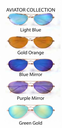 Lux Lenses Sunglasses Aviator UV400 Mirrored Gold Green Unisex - Image 6