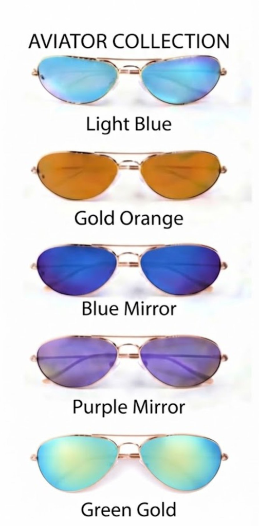 Lux Lenses Sunglasses Aviator UV400 Mirrored Gold Blue Unisex Metal - Image 6