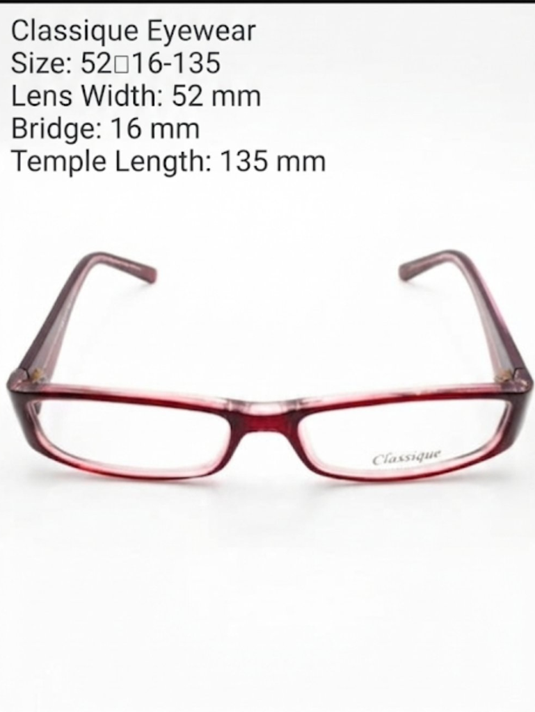 Classique Eyeglasses Frame Rectangle Full-Rim Purple Unisex Acetate - Image 6