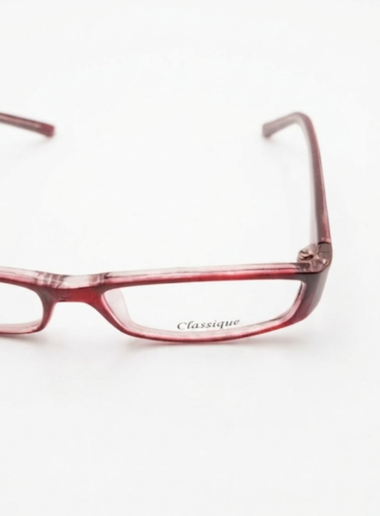 Classique Eyeglasses Frame Rectangle Full-Rim Purple Unisex Acetate - Image 6