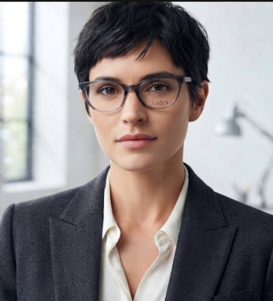 Oasis Eyeglasses Frame Rectangle Full-Rim Black Unisex Acetate Spring Hinge - Image 2