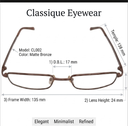Classique Eyeglasses Frame Rectangle Full-Rim Bronze Men Metal - Image 3