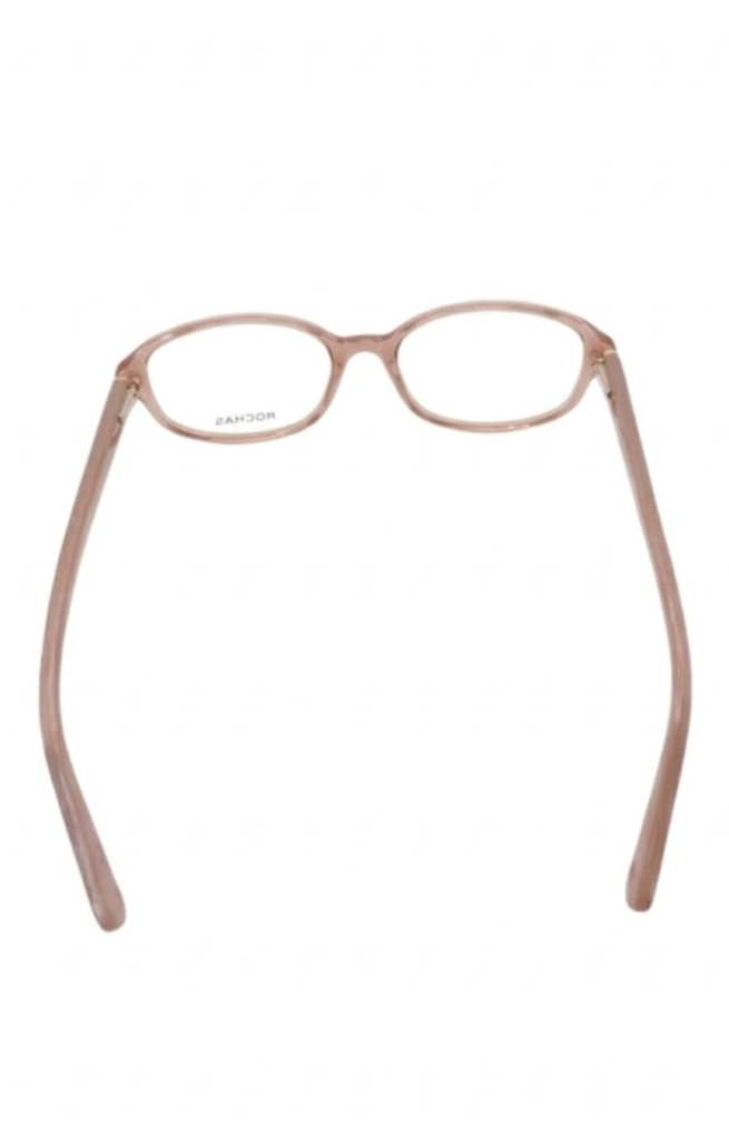 Rochas Eyeglasses Frame Rectangle Full-Rim Beige Women Acetate - Image 4