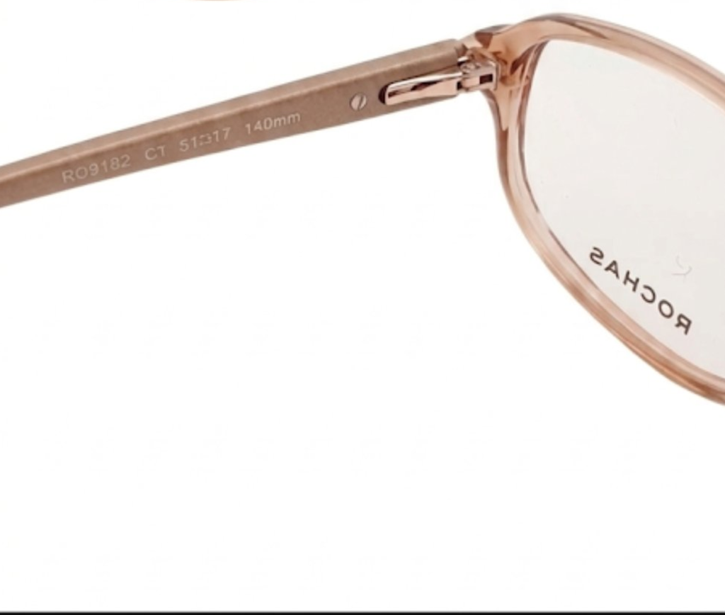 Rochas Eyeglasses Frame Rectangle Full-Rim Beige Women Acetate - Image 5