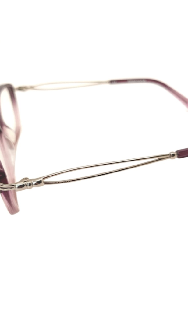 Rochas Eyeglasses Frame Rectangle Full-Rim Purple Women Metal Plastic - Image 3