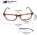 New Balance Eyeglasses Frame Rectangle Full-Rim Brown Unisex Acetate 140mm - Image 3