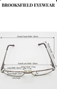 Brooksfield Eyeglasses Frame Rectangle Full-Rim Gray Men Metal - Image 2