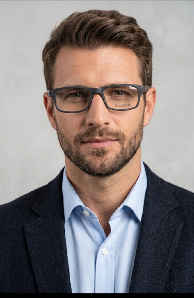 Brooksfield Eyeglasses Frame Rectangle Full-Rim Black Men Acetate - Image 2