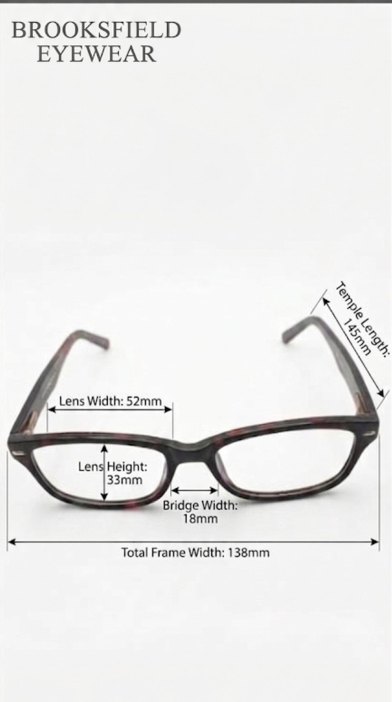 Brooksfield Eyeglasses Frame Rectangle Full-Rim Brown Unisex Acetate - Image 4
