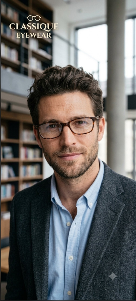 Classique Eyeglasses Frame Rectangle Full-Rim Brown Unisex Acetate 140mm - Image 3